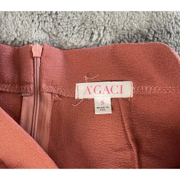 Women’s Pants Split Front Soft Wide Leg High Waist Peach Size Small Acaci - Picture 10 of 11